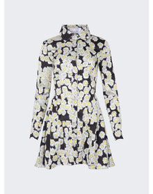 Natasha Zinko | Women | Daisy Print Mini Long-sleeve Shirtdress | Black