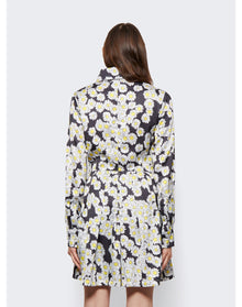 Natasha Zinko | Women | Daisy Print Mini Long-sleeve Shirtdress | Black