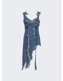 Natasha Zinko | Women | Distressed Denim Corset Dress | Light Blue