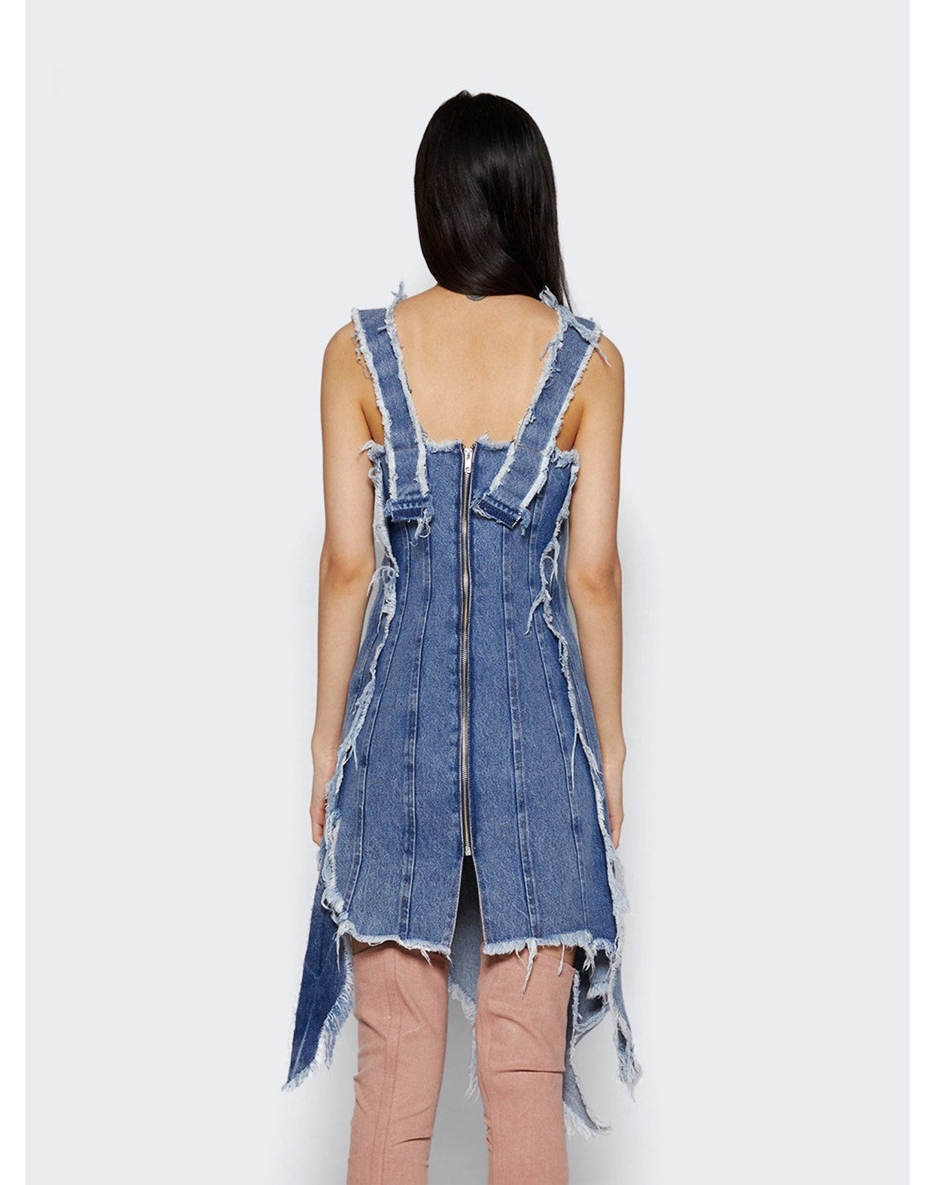 Natasha Zinko | Women | Distressed Denim Corset Dress | Light Blue