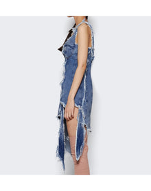 Natasha Zinko | Women | Distressed Denim Corset Dress | Light Blue