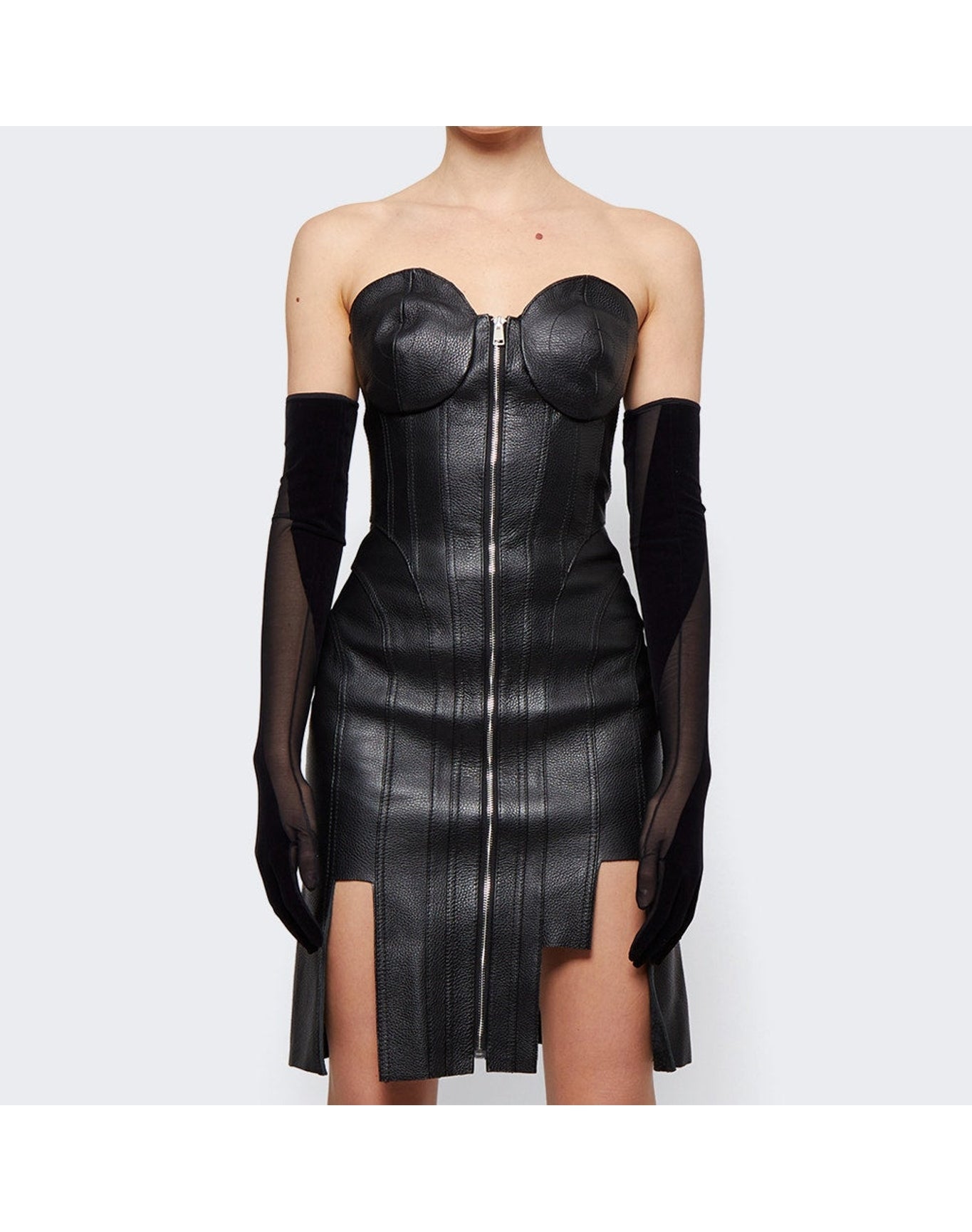 Natasha Zinko | Women | Leather Corset Cone Dress | Black