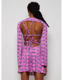 Natasha Zinko | Women | Too Sexy Open Back Mini Dress | Pink x Purple