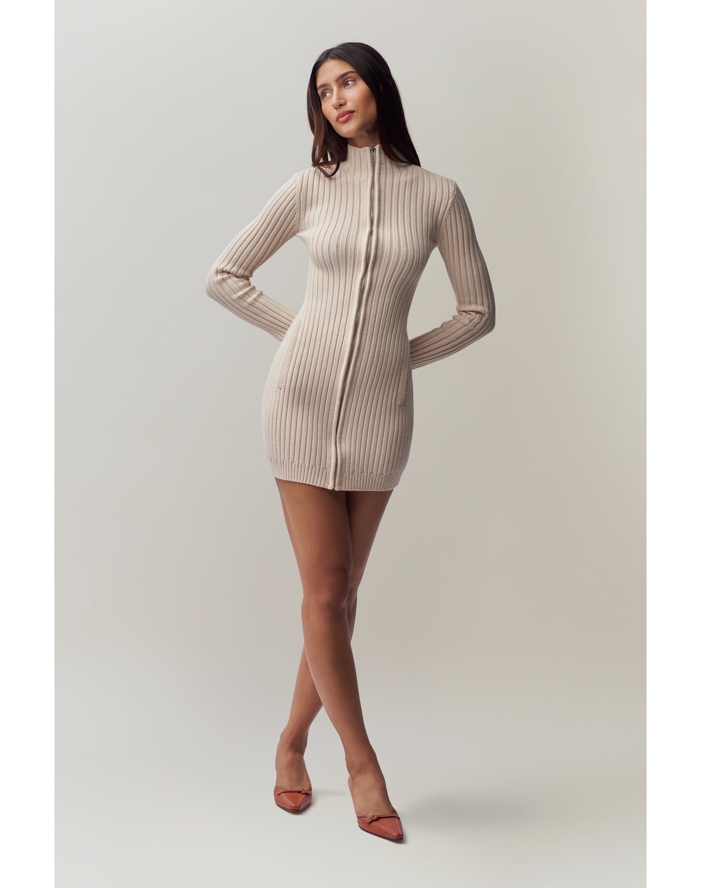 Nell Zip Up Dress | Ivory