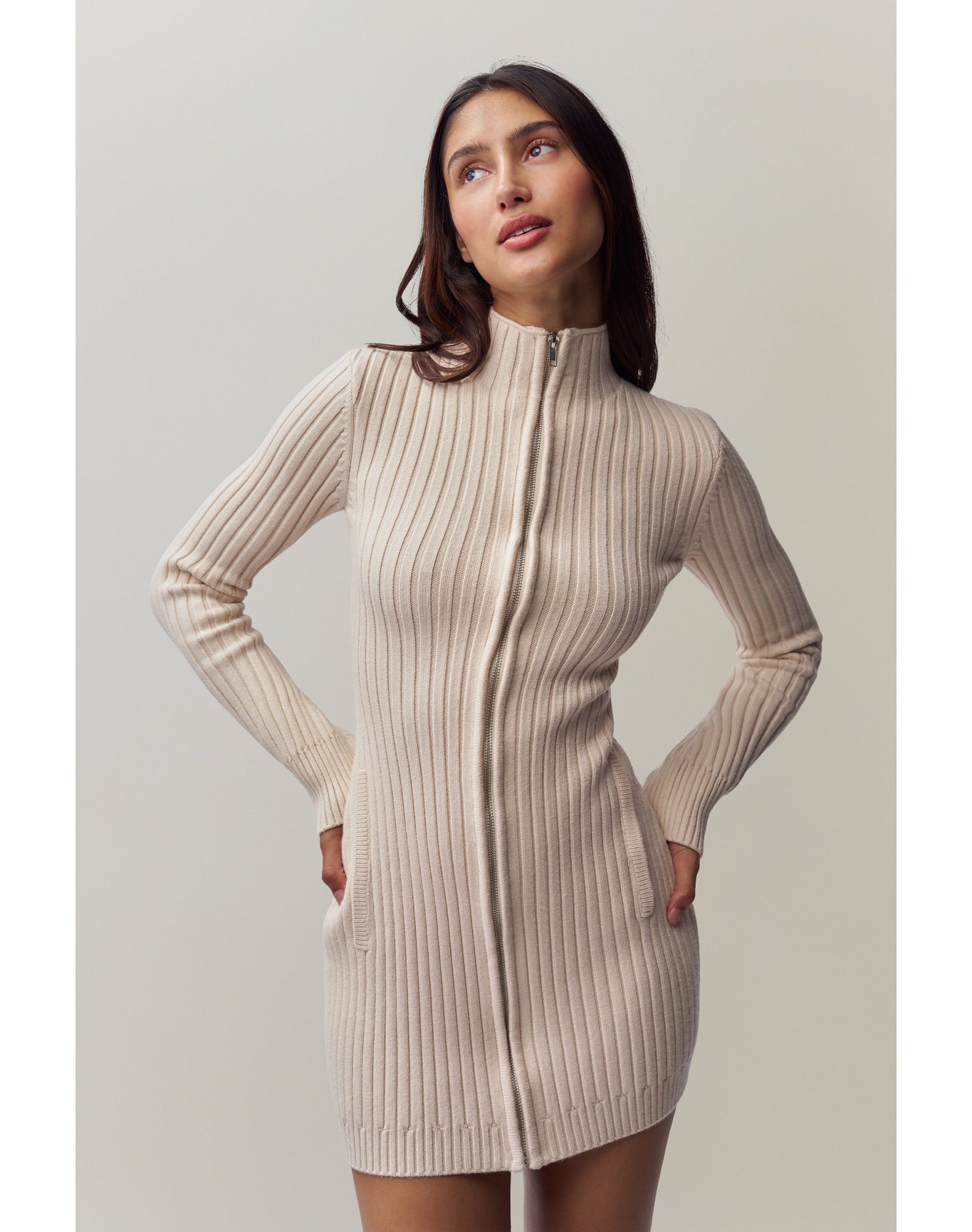 Nell Zip Up Dress | Ivory