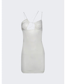 Nensi Dojaka | Women | Asymmetric Bra Dress | Glossy White