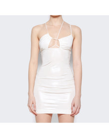 Nensi Dojaka | Women | Asymmetric Bra Dress | Glossy White