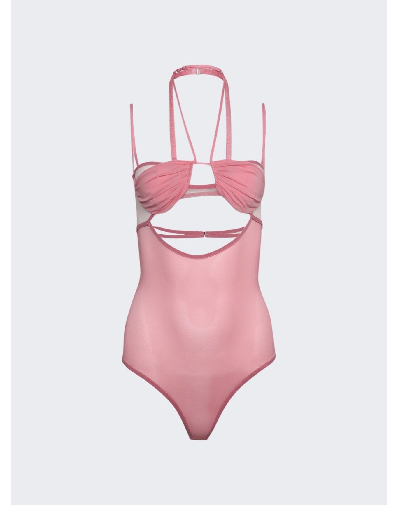 Nensi Dojaka | Women | Draped Double Bra Bodysuit | Blossom Pink