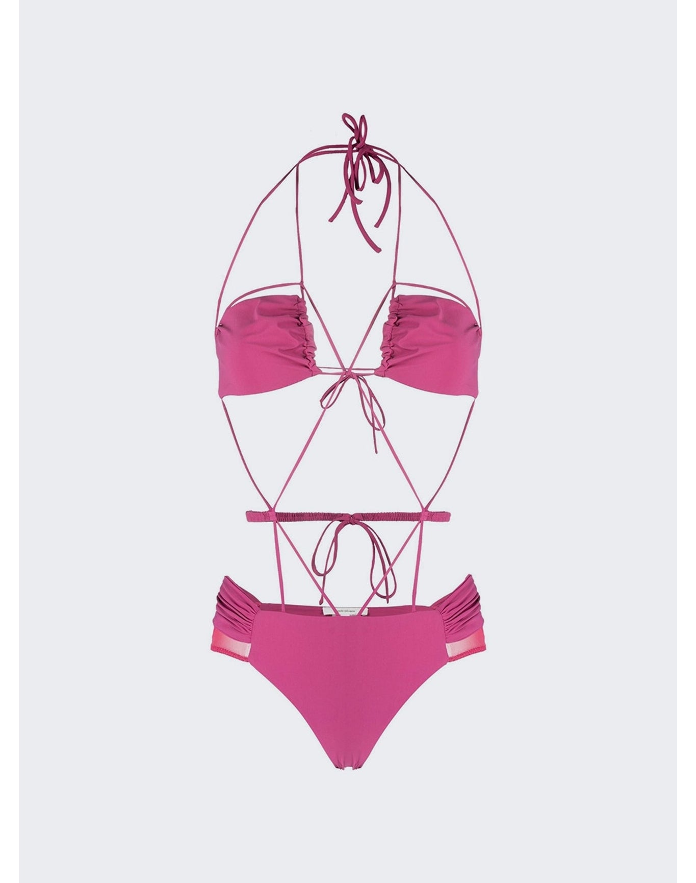 Nensi Dojaka | Women | Gathered Bra Swimsuit With Ruched Belt | Peonia Pink