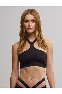 Neoprene Y-Front Crop Top | Black