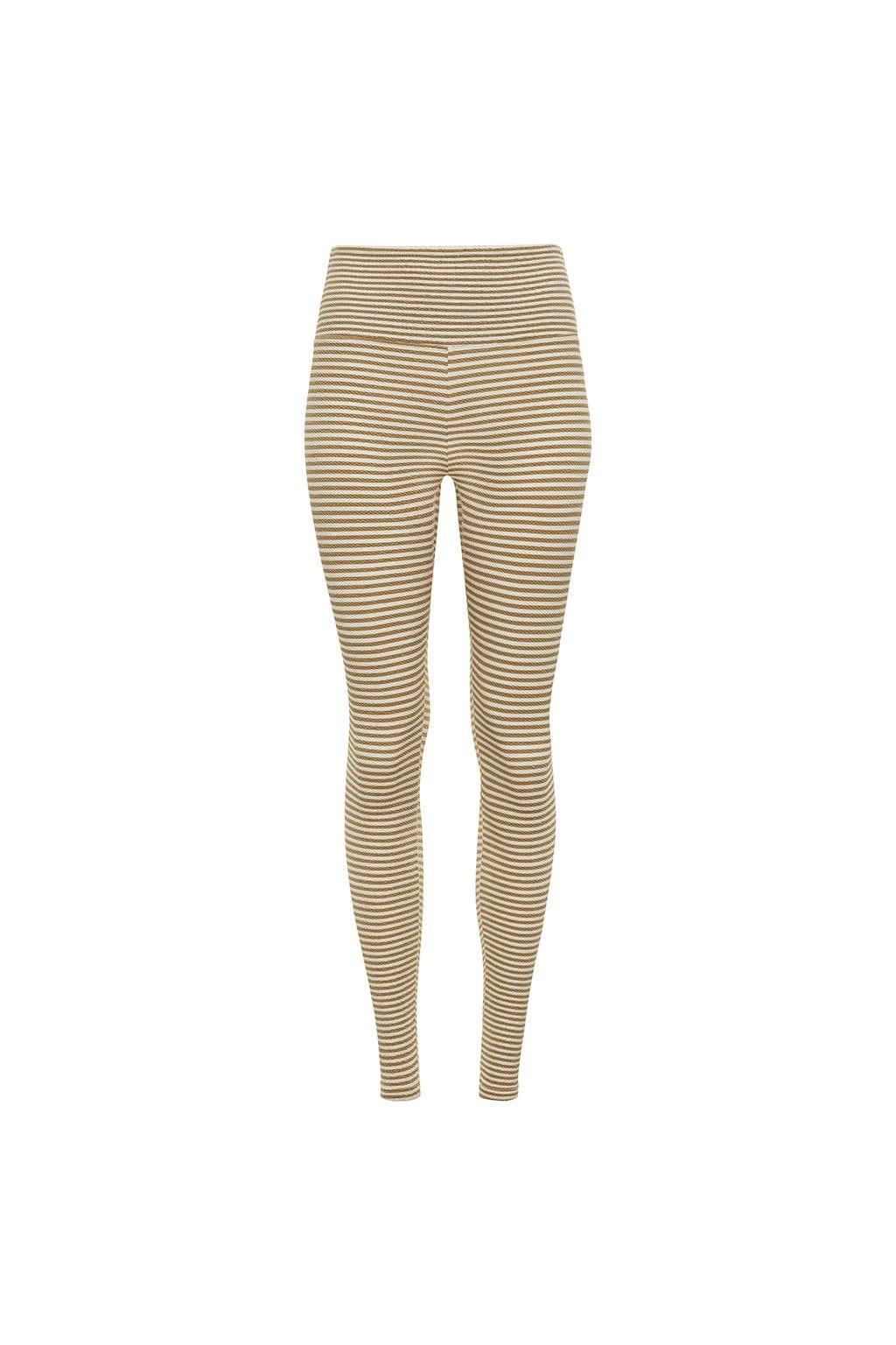 Wide Band Legging | Neutral Stripe