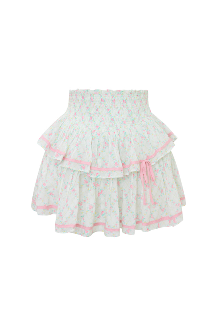 Neve Re-Edition Cotton Tiered Mini Skirt | Green Leaf