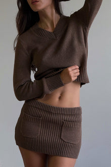 Ashton Knit Mini Skort in Maple