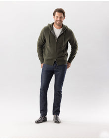 Nomad1942 | Men | Columbus Cashmere Hoodie Jacket | Olive