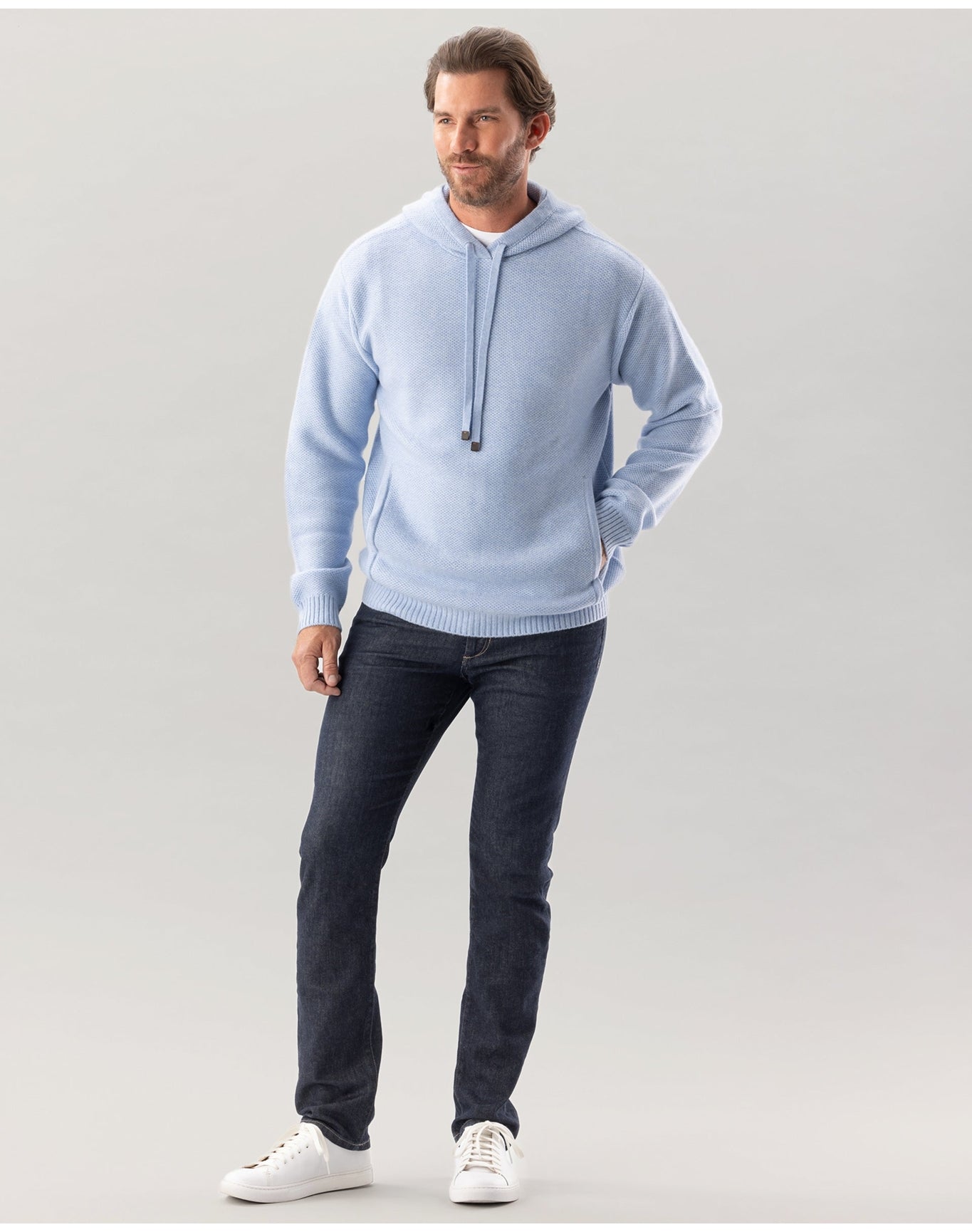 Nomad1942 | Men | Kobre Cashmere Hoodie | Ice Blue
