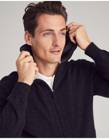 Nomad1942 | Men | Stuyvesant Zip Cashmere Hoodie | Charcoal