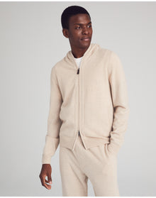 Nomad1942 | Men | Stuyvesant Zip Cashmere Hoodie | Sand