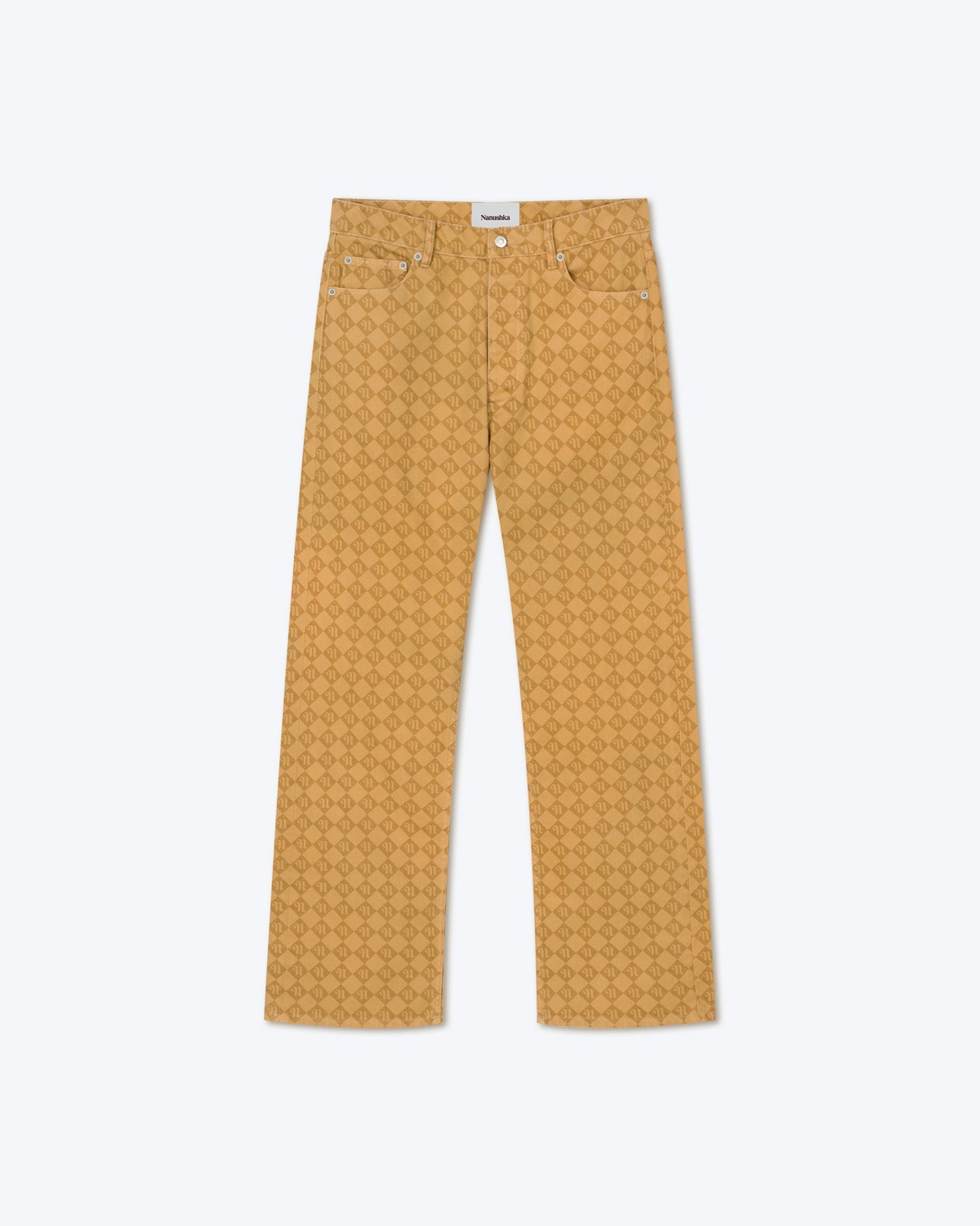 Mens | Gannon Laser Faded Monogram Jeans | Camel