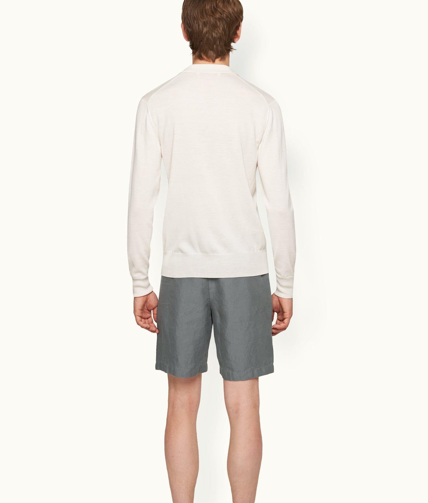 Norwich Linen Tailored Fit Washed Linen Shorts | Granite