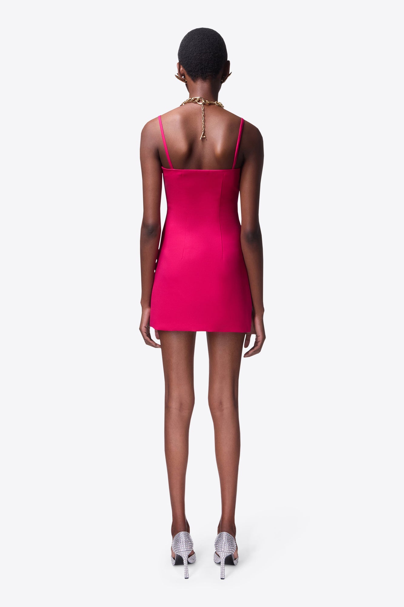 Crystal Heart Mini Dress | Raspberry