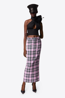 Checked Midi Skirt | Pink Multi