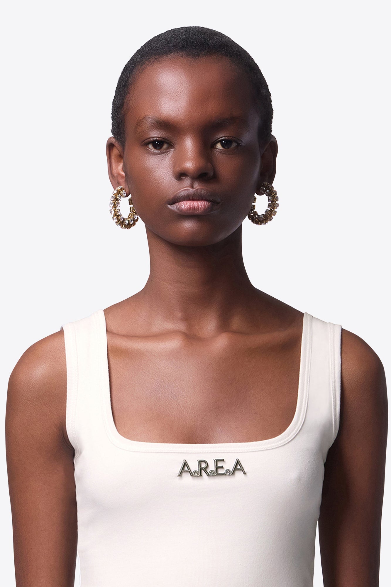 Small Crystal Hoop Earrings | Gold