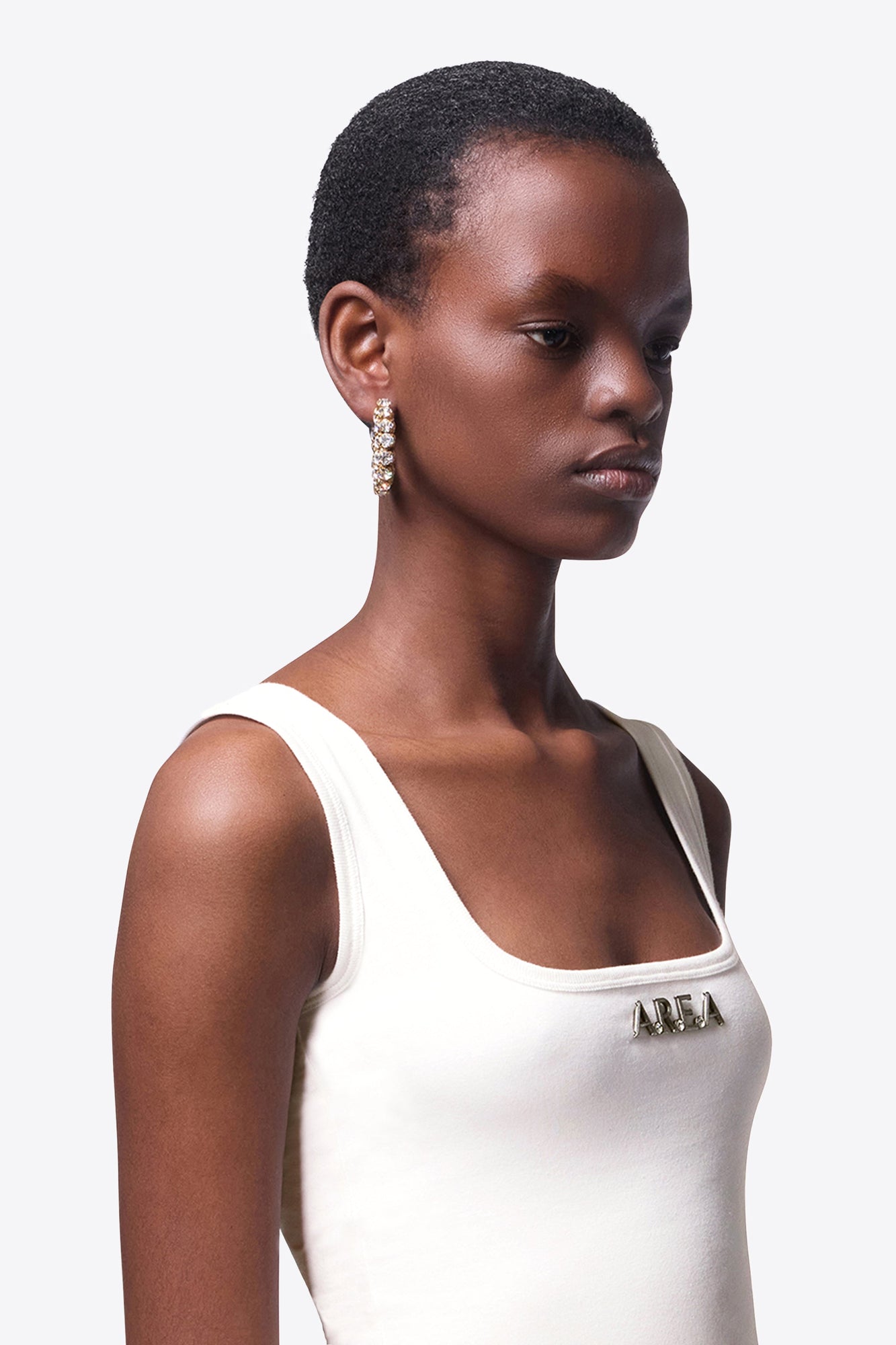 Small Crystal Hoop Earrings | Gold