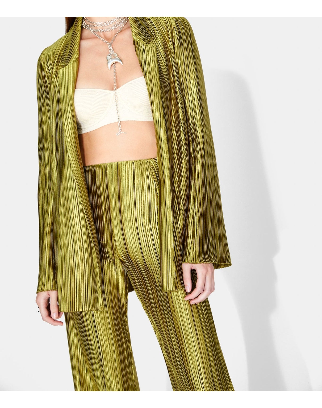 Nuage Pleated Blazer | Olive