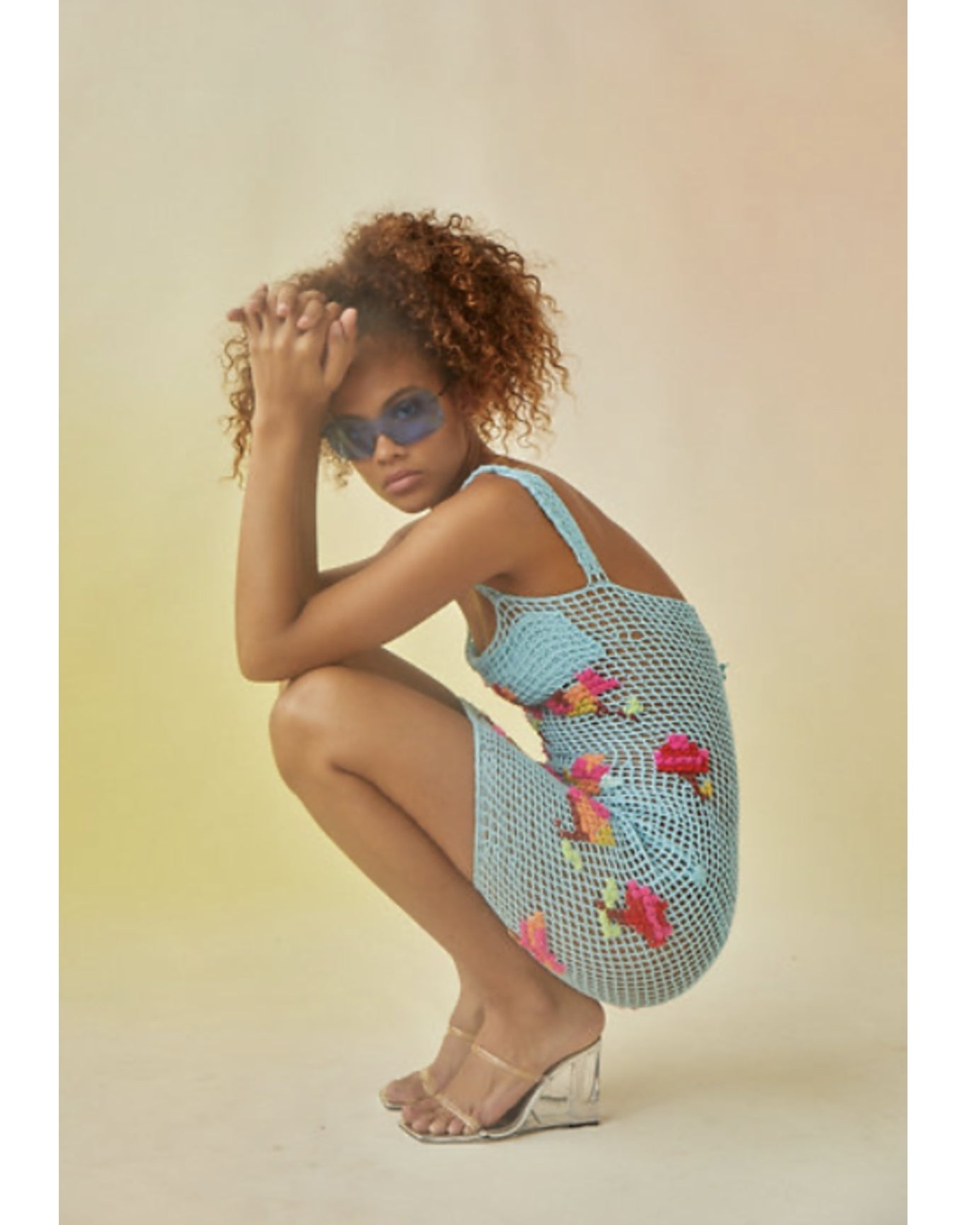 Nunzia Crochet Dress | Turquoise