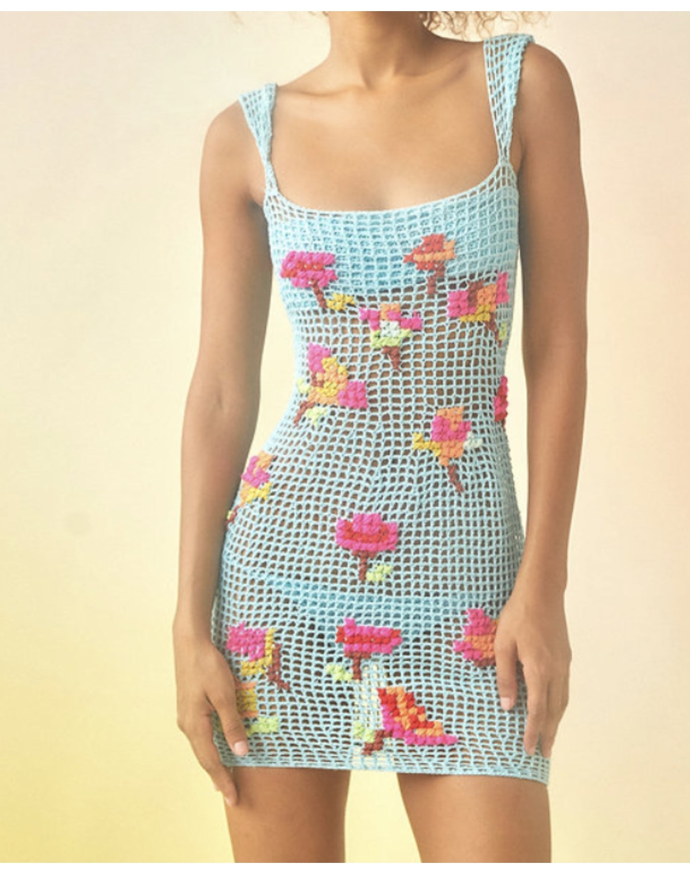 Nunzia Crochet Dress | Turquoise