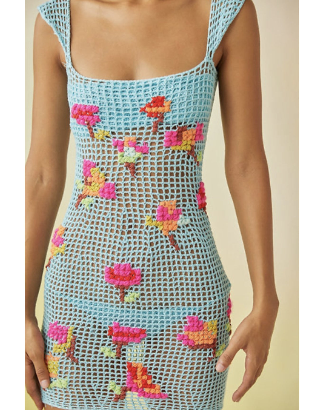 Nunzia Crochet Dress | Turquoise