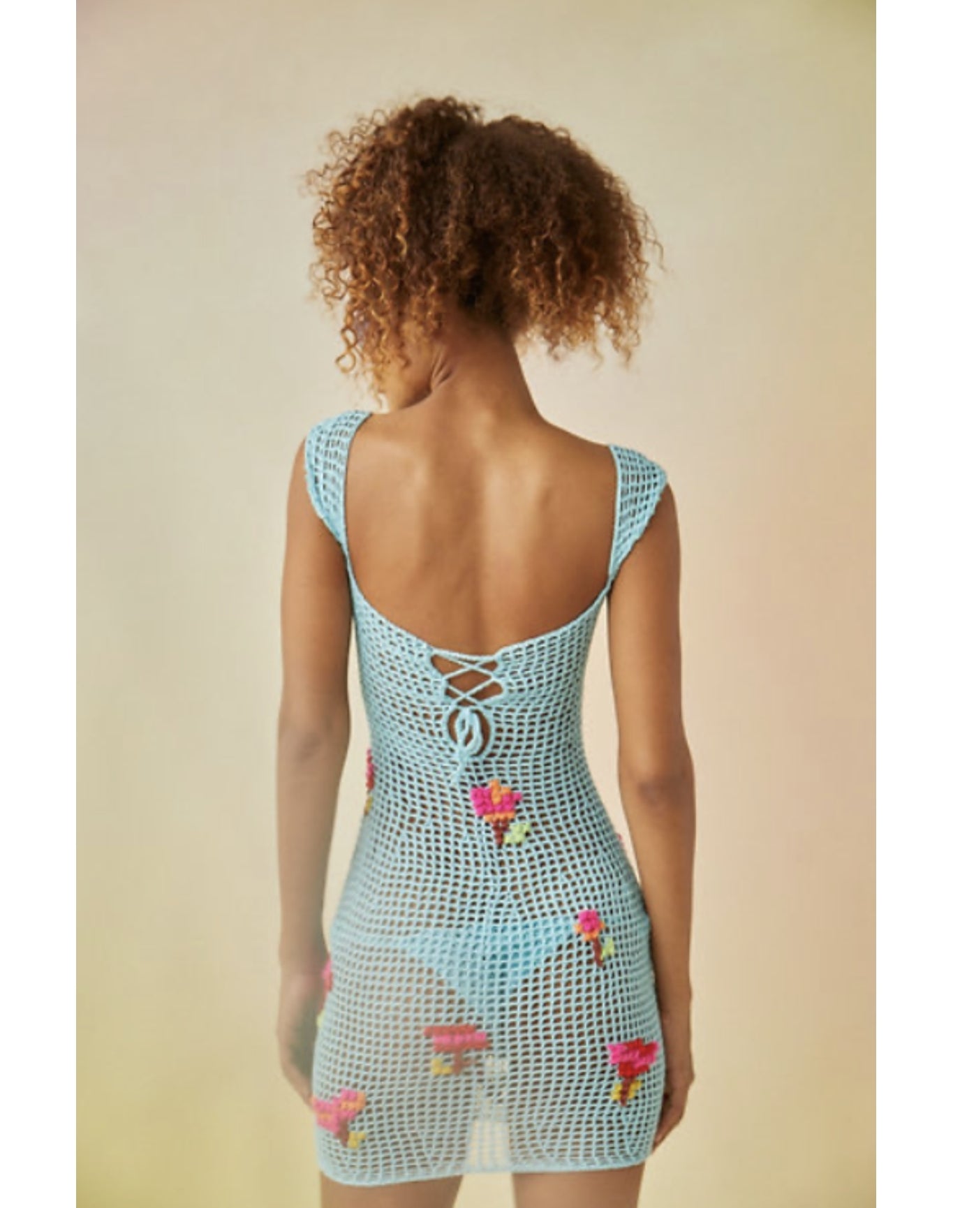 Nunzia Crochet Dress | Turquoise