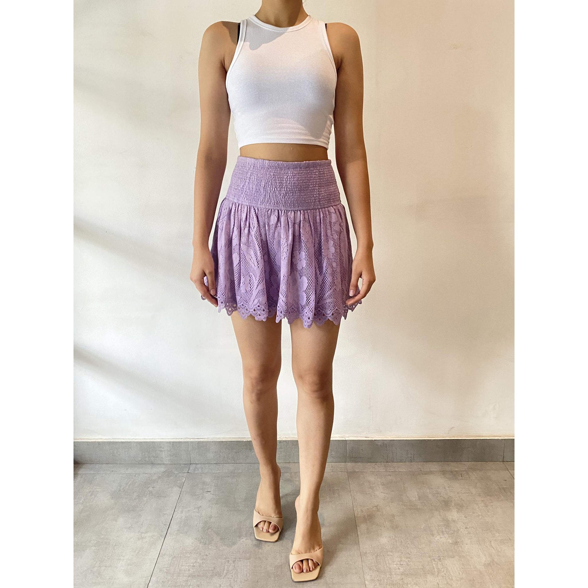 Nysa Lavender Short Skirt