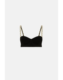 Nyx Globe Chain Bralette | Black