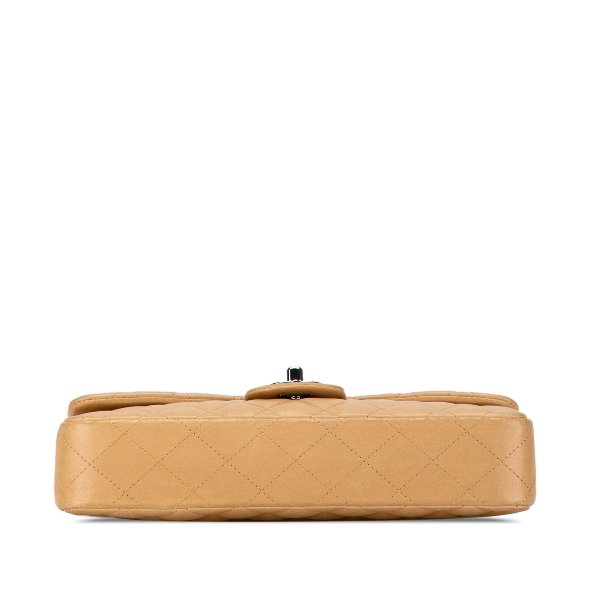 Chanel | Pre-Owned CC Lambskin East West Single Flap | Brown/Beige