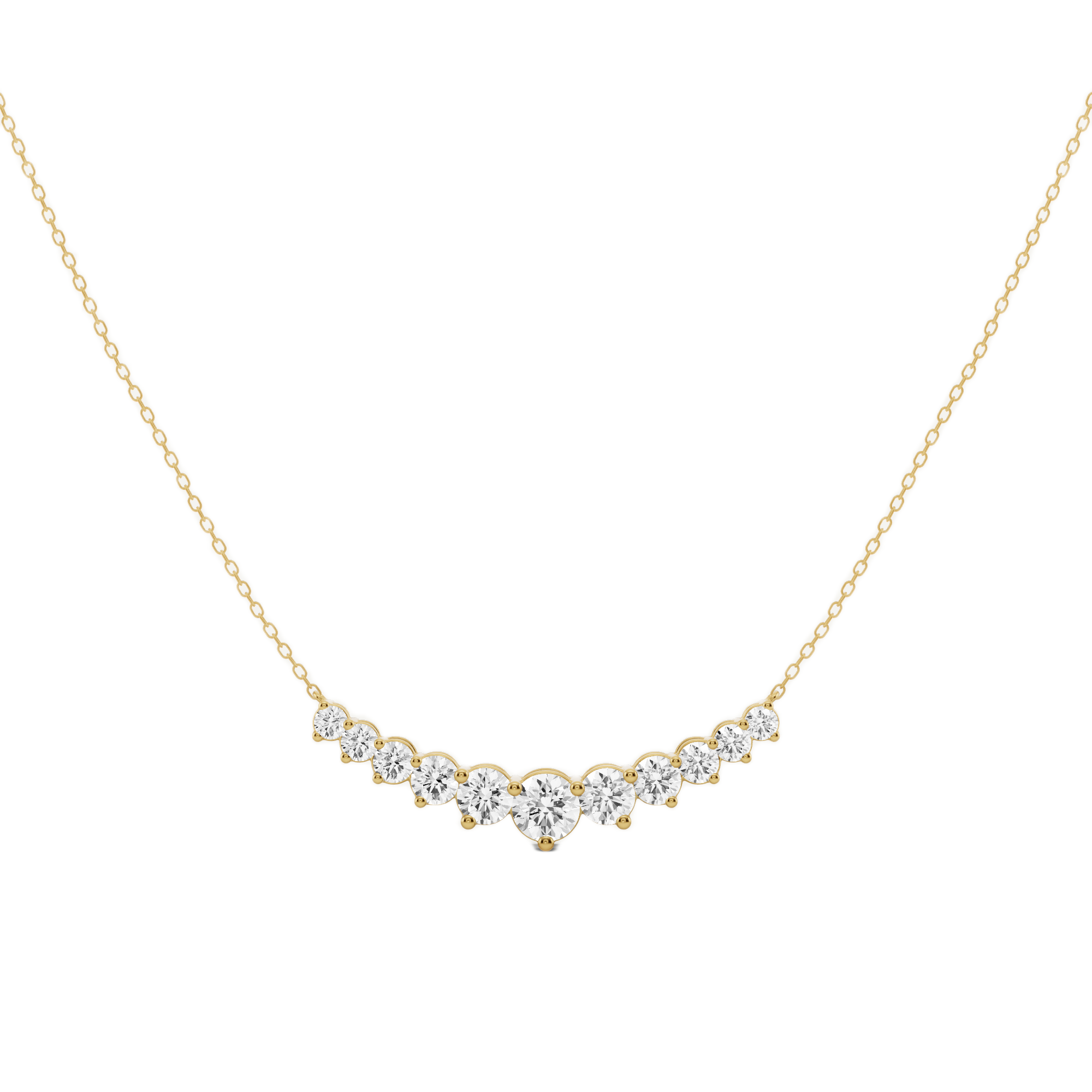 Womens | Smile Pendant Necklace | 10K Yellow Gold | 2 CTW Round Cut Lab Grown Diamond | F-VS2