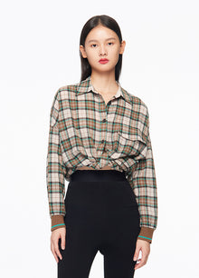 Check Oversize Shirt | Green
