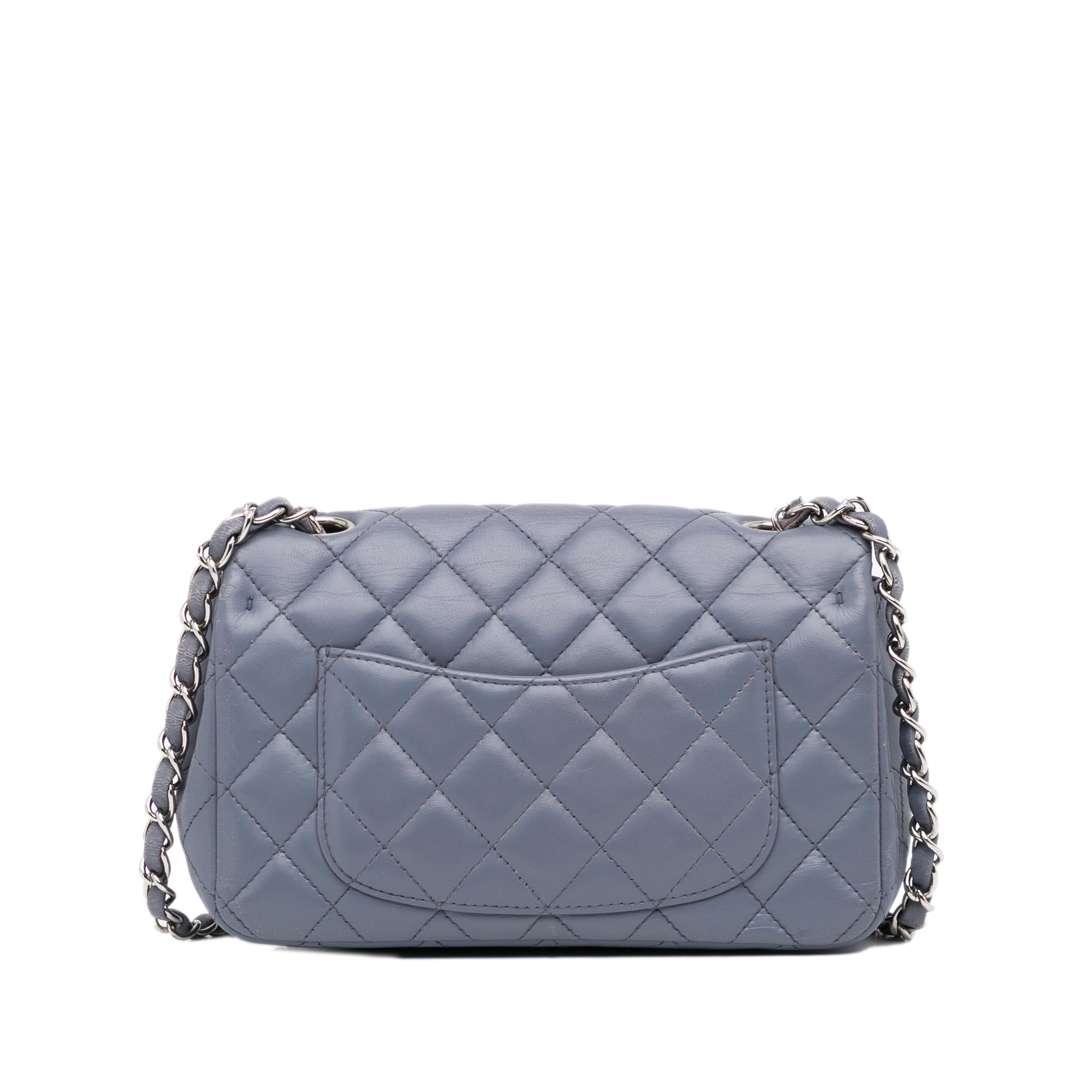 Chanel | Pre-Owned Mini Rectangular Classic Lambskin Single Flap | Gray