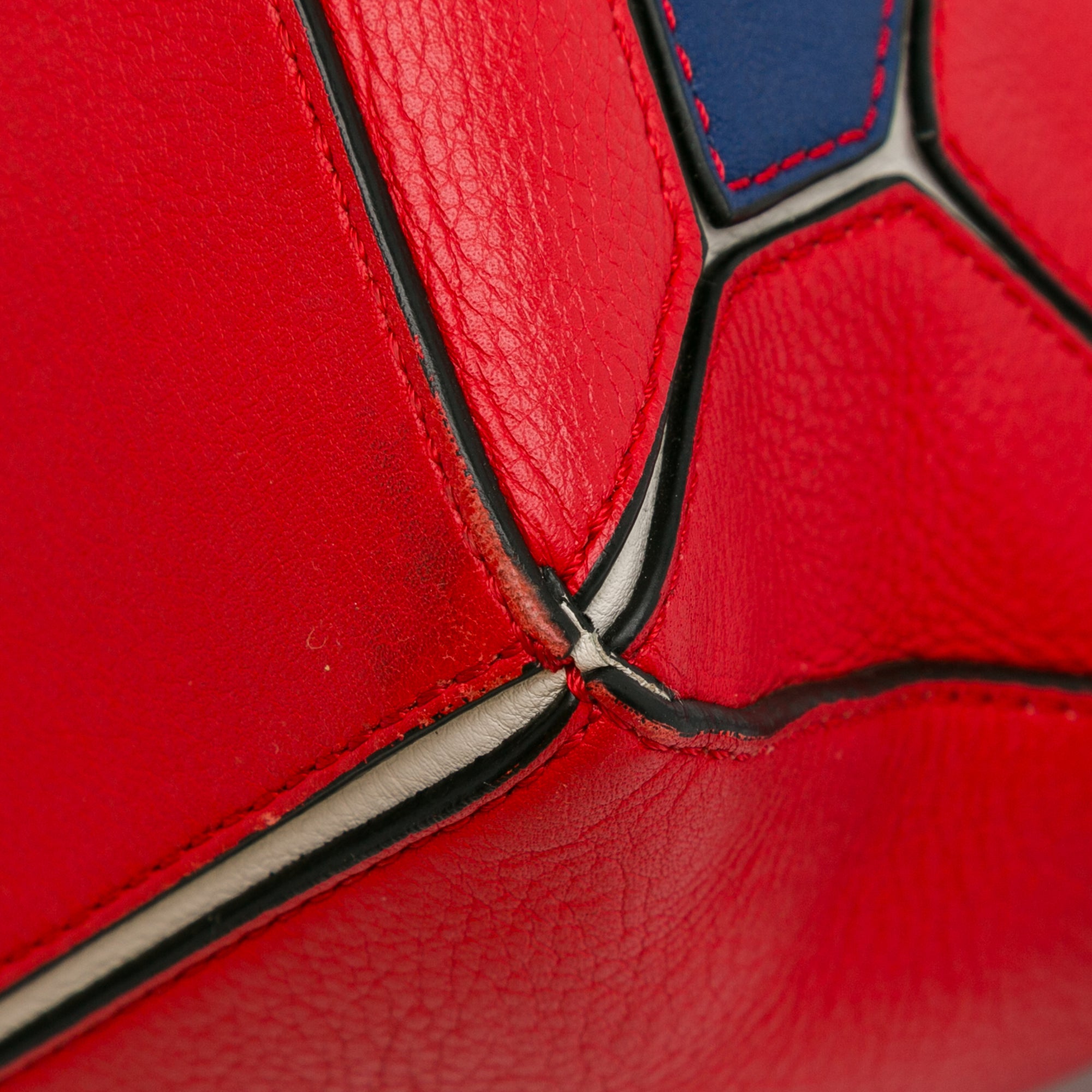 Loewe | Pre-Owned Small Bicolor Calfskin Puzzle Satchel | Red