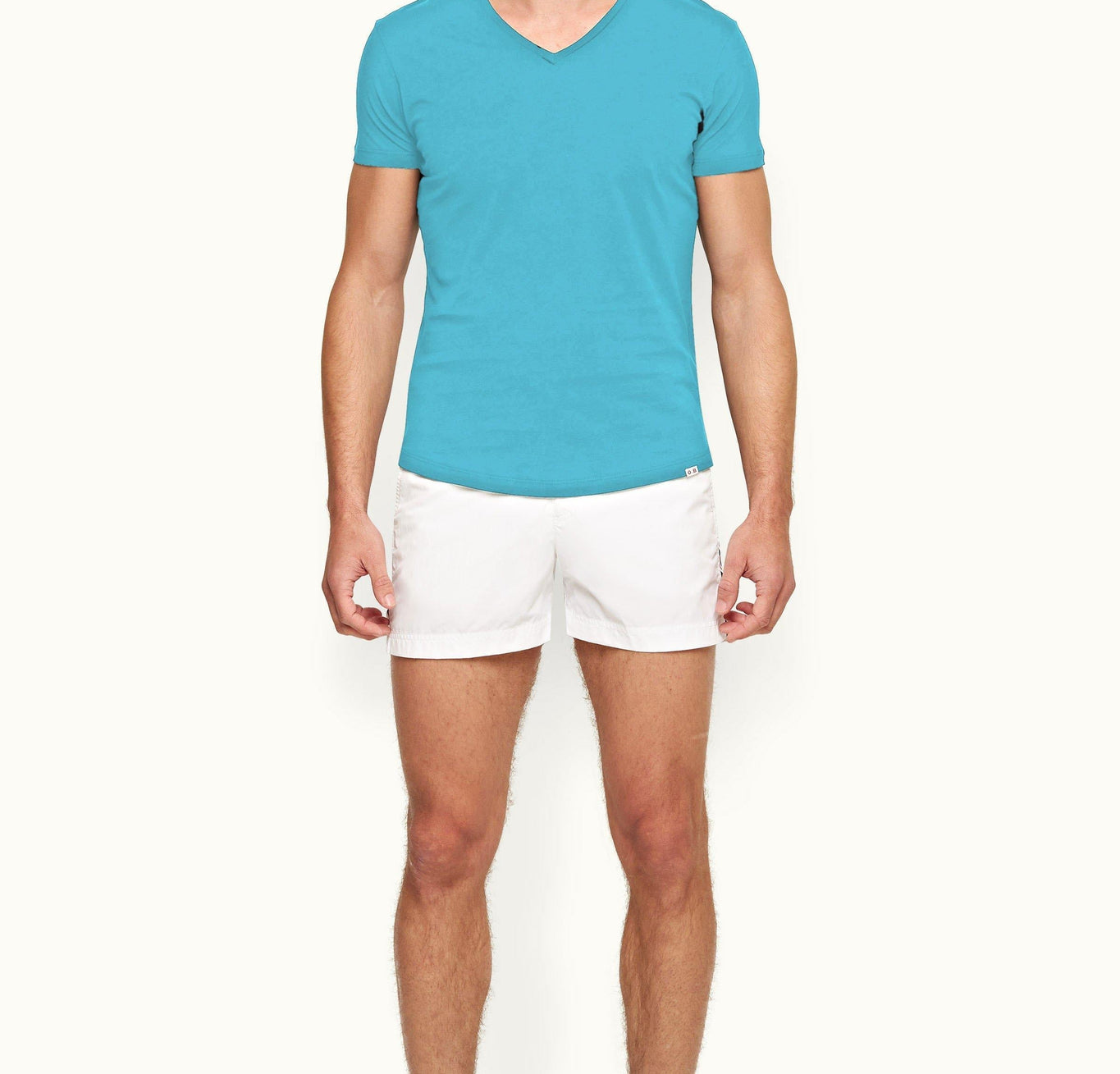 OB Tailored Fit V-Neck T-Shirt | Aqua Blue