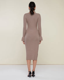 Wide Rib Sweater Dress | Grey