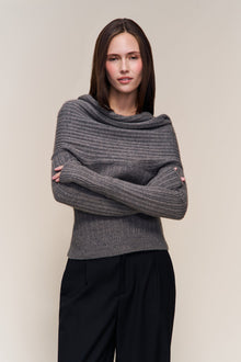 Womens | Loretta Turtleneck Top | Night Grey