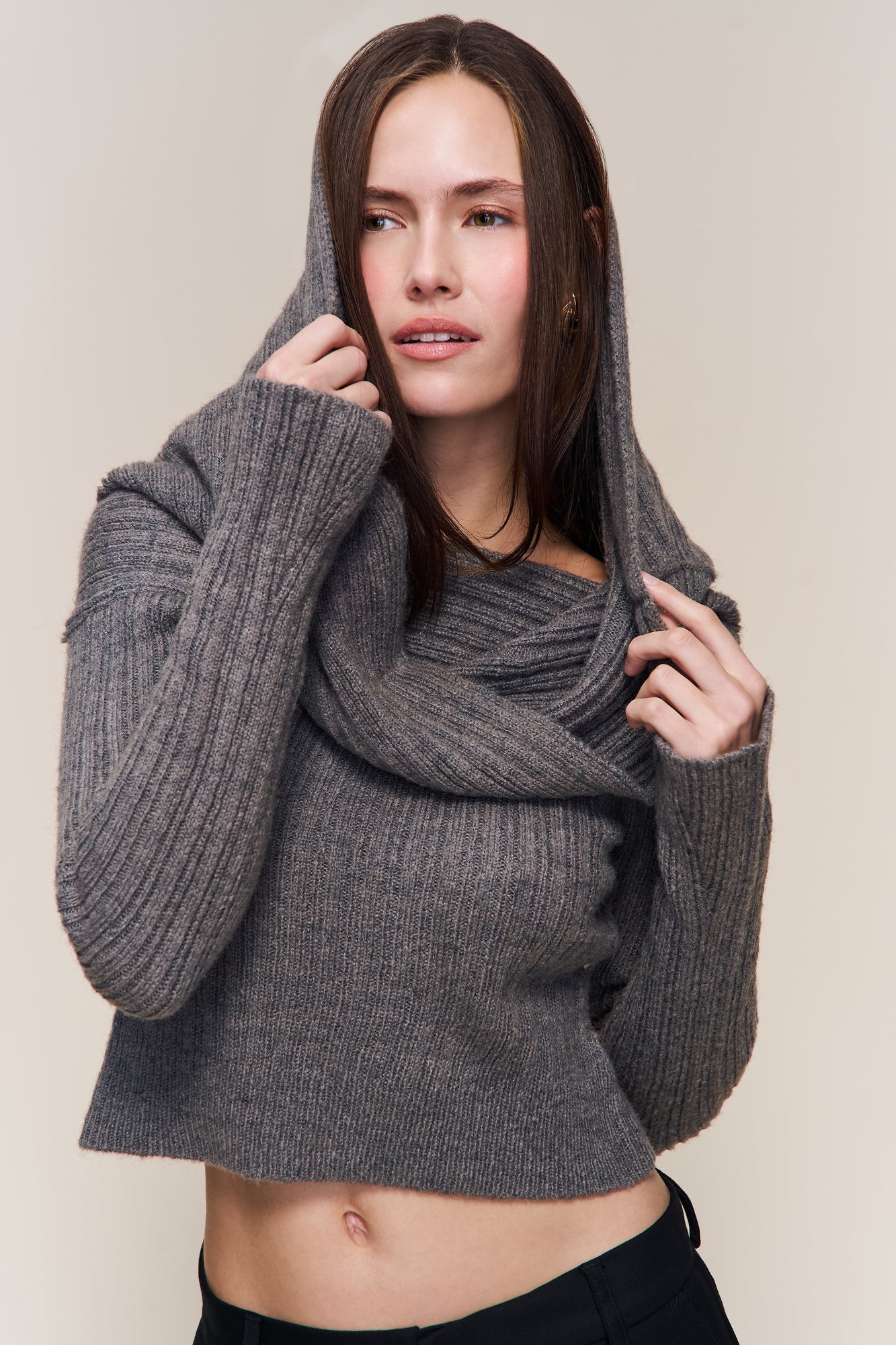 Womens | Loretta Turtleneck Top | Night Grey