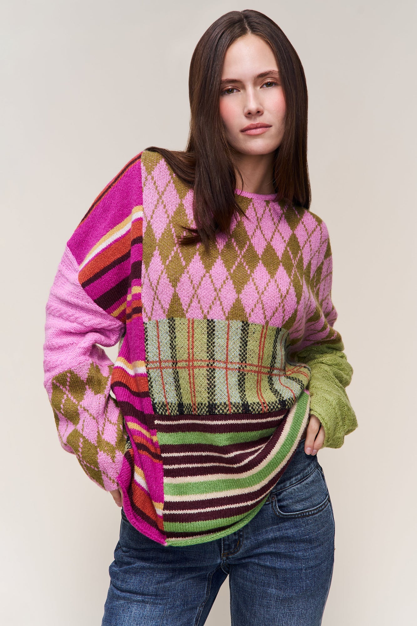 Womens | Zuri Sweater | Pink Multi