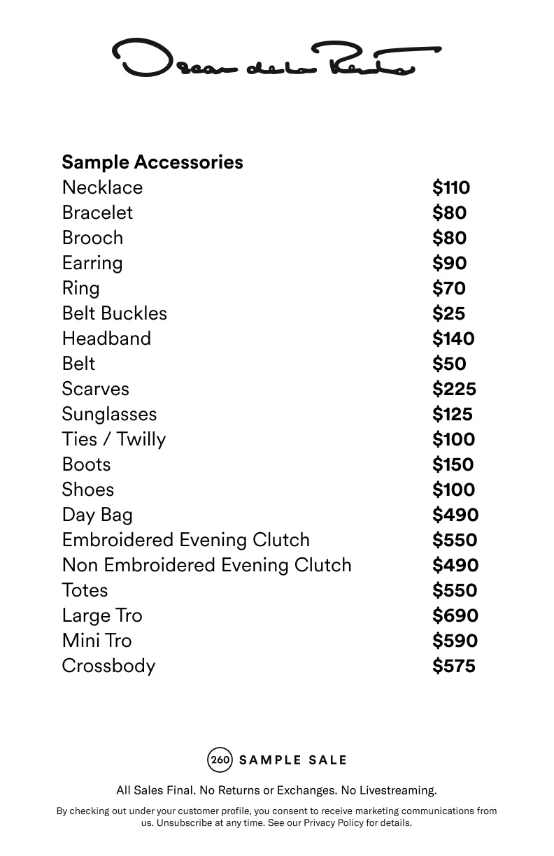 Price table