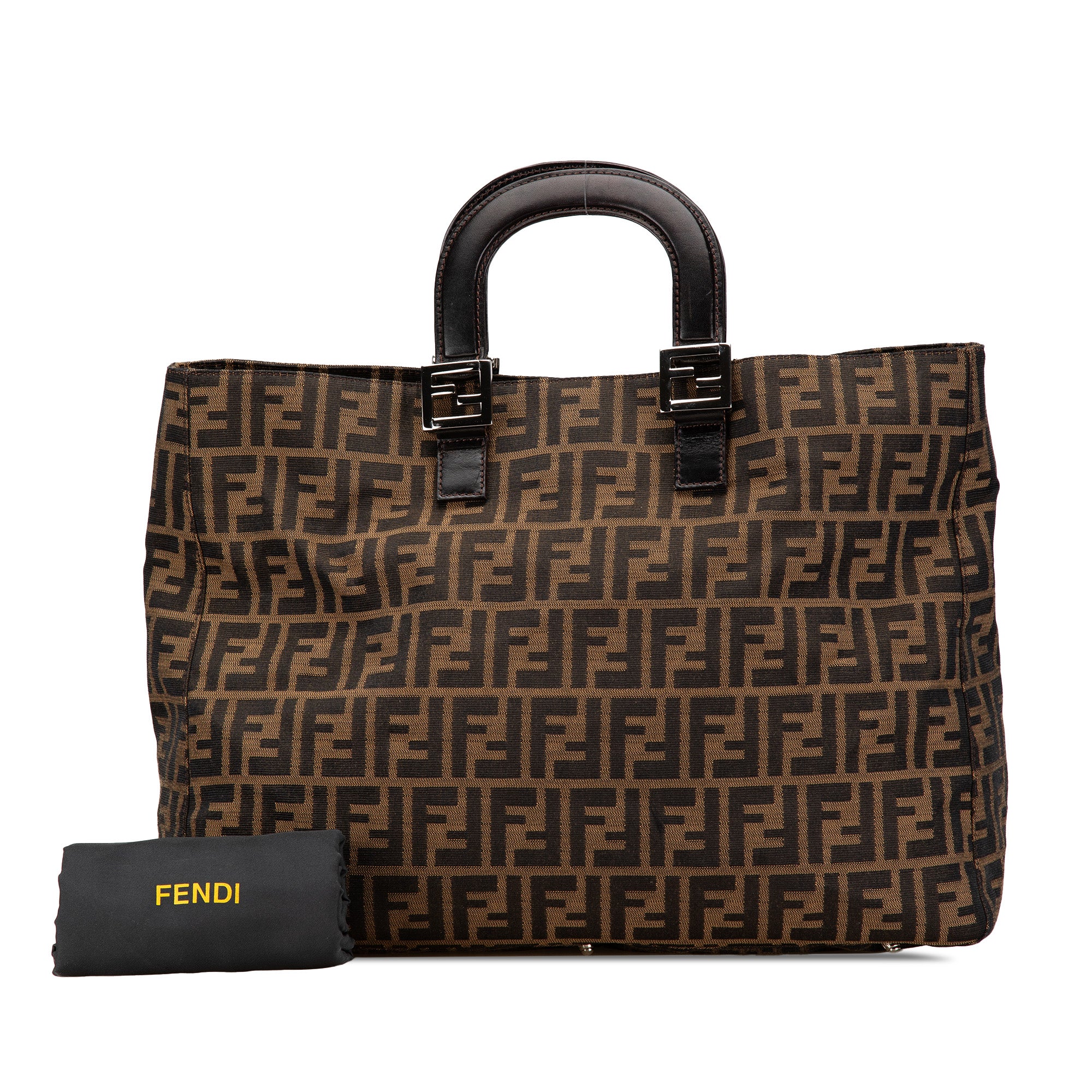 Fendi | Pre-Owned Large Zucca Canvas Twins Tote | Brown