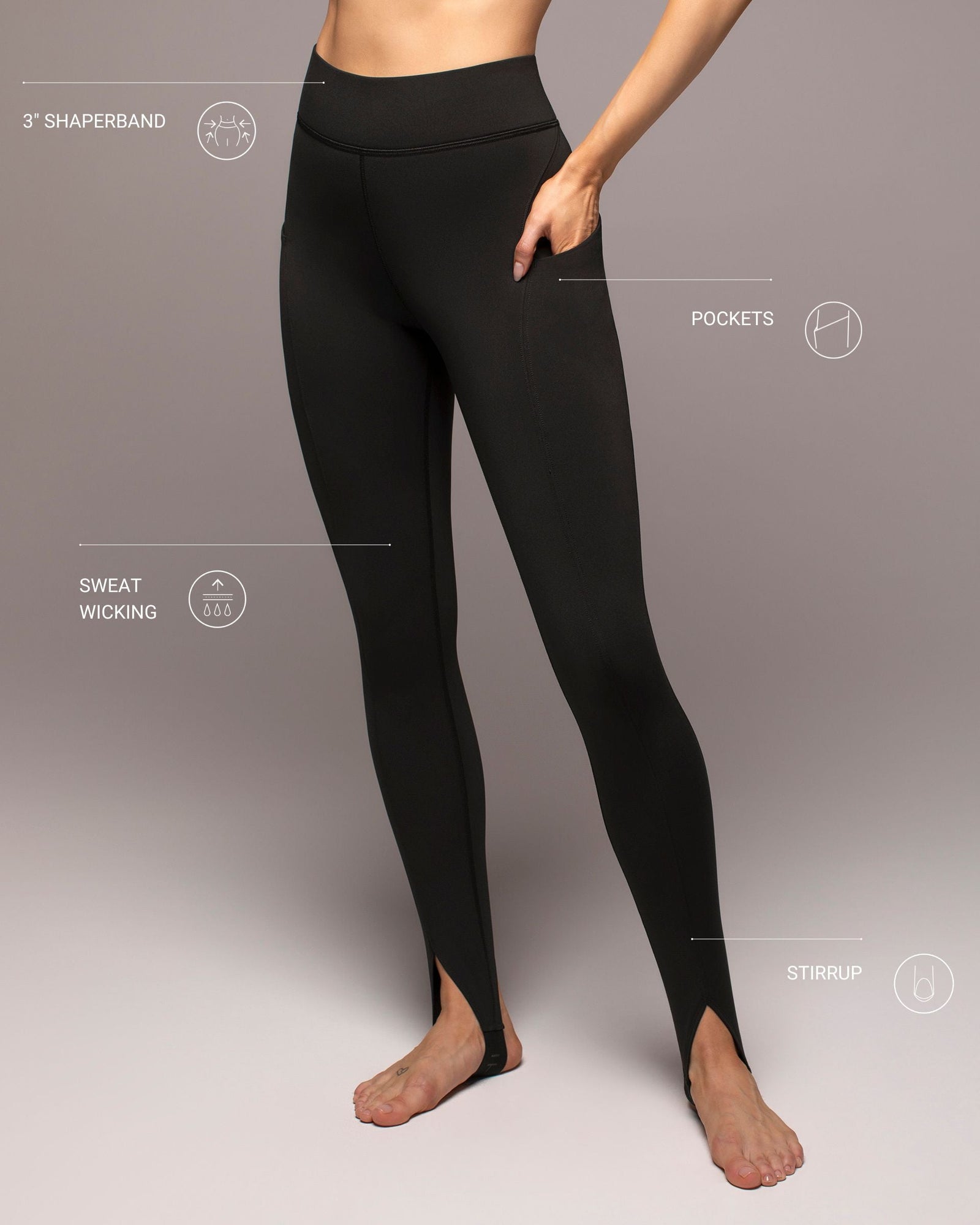 Odyssey Pocket Stirrup Legging | Black