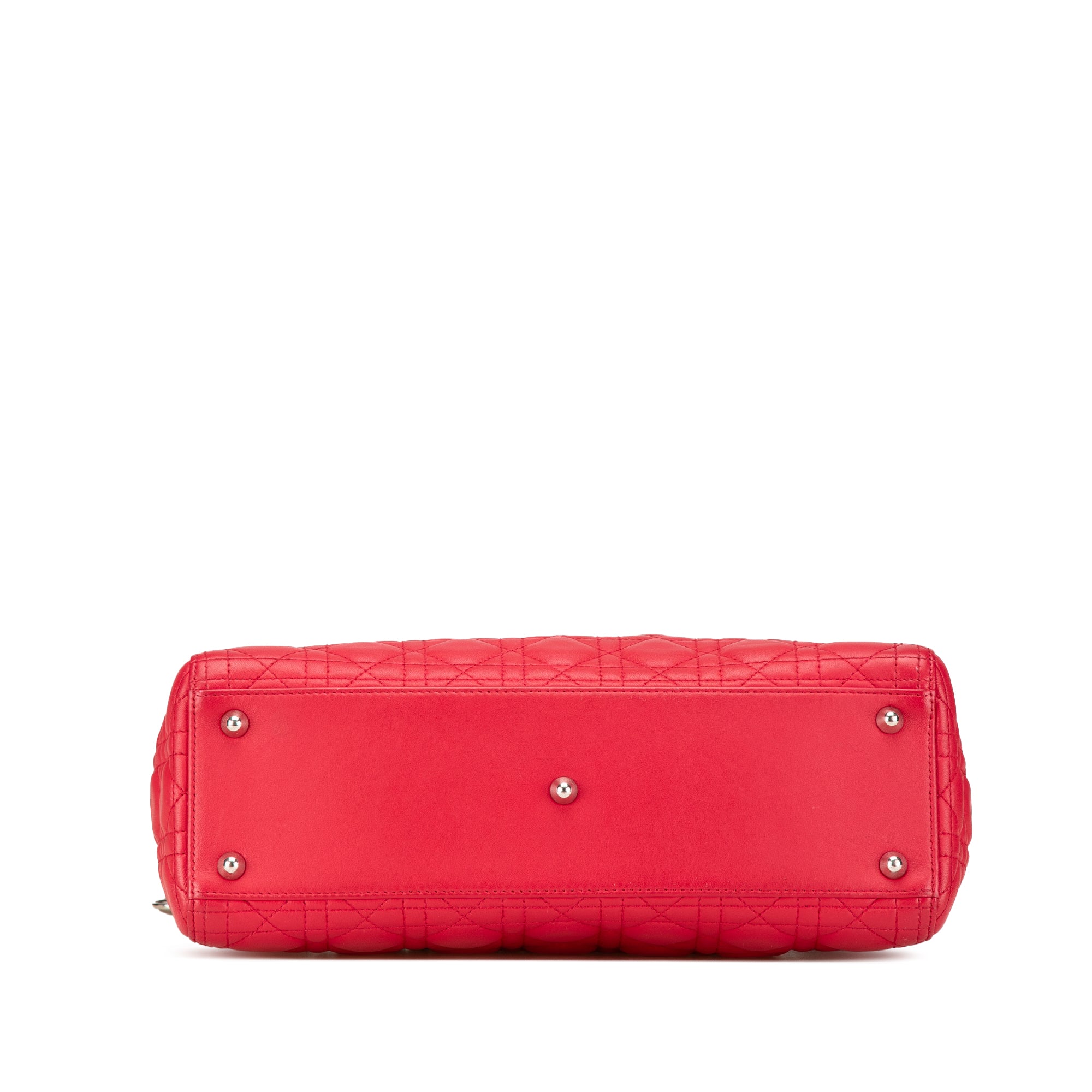 Dior | Pre-Owned Large Lambskin Cannage Lady | Red