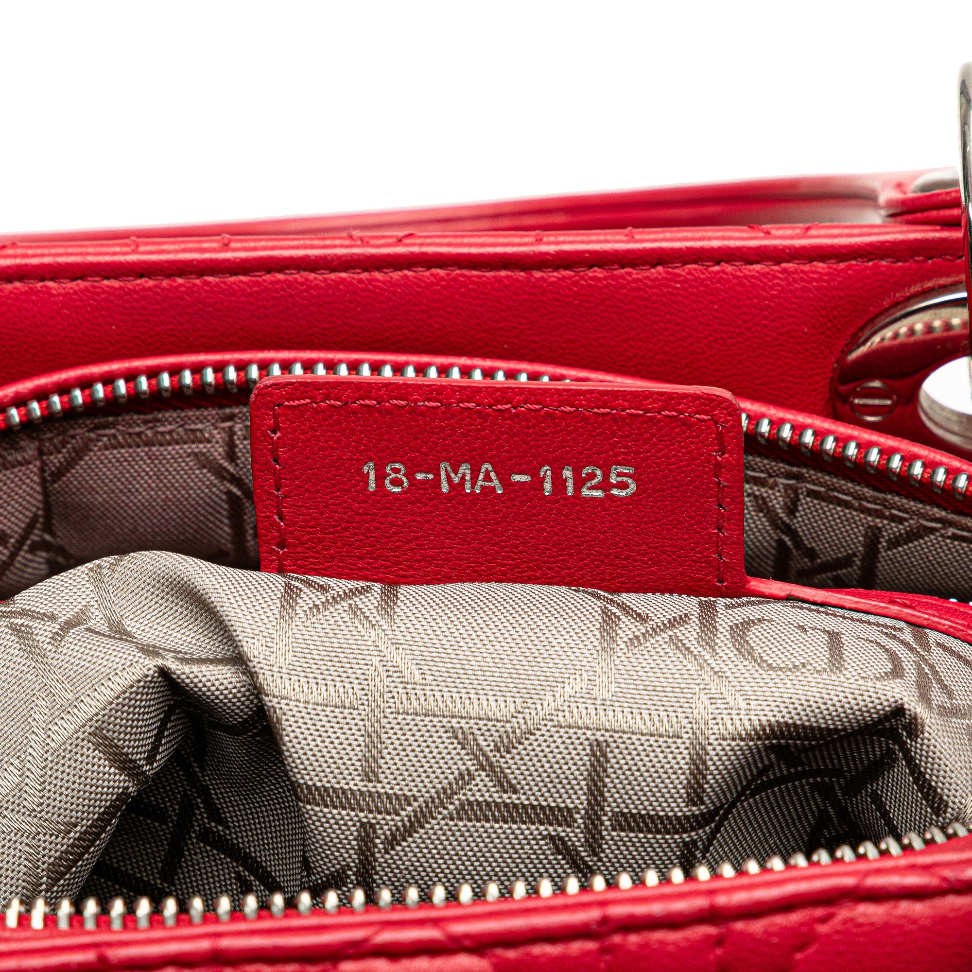 Dior | Pre-Owned Large Lambskin Cannage Lady | Red