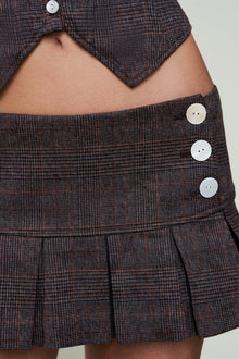 Womens | Pleated Micro Mini Skirt | Espresso